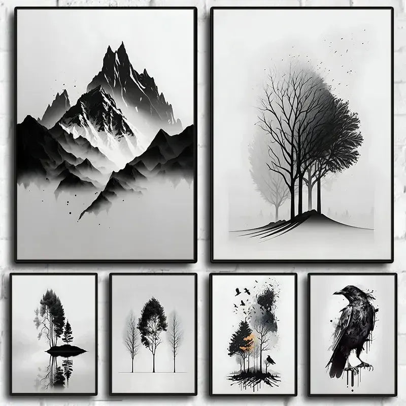 affiche poster noir et blanc arbre-Affiche- affiches-posters.fr