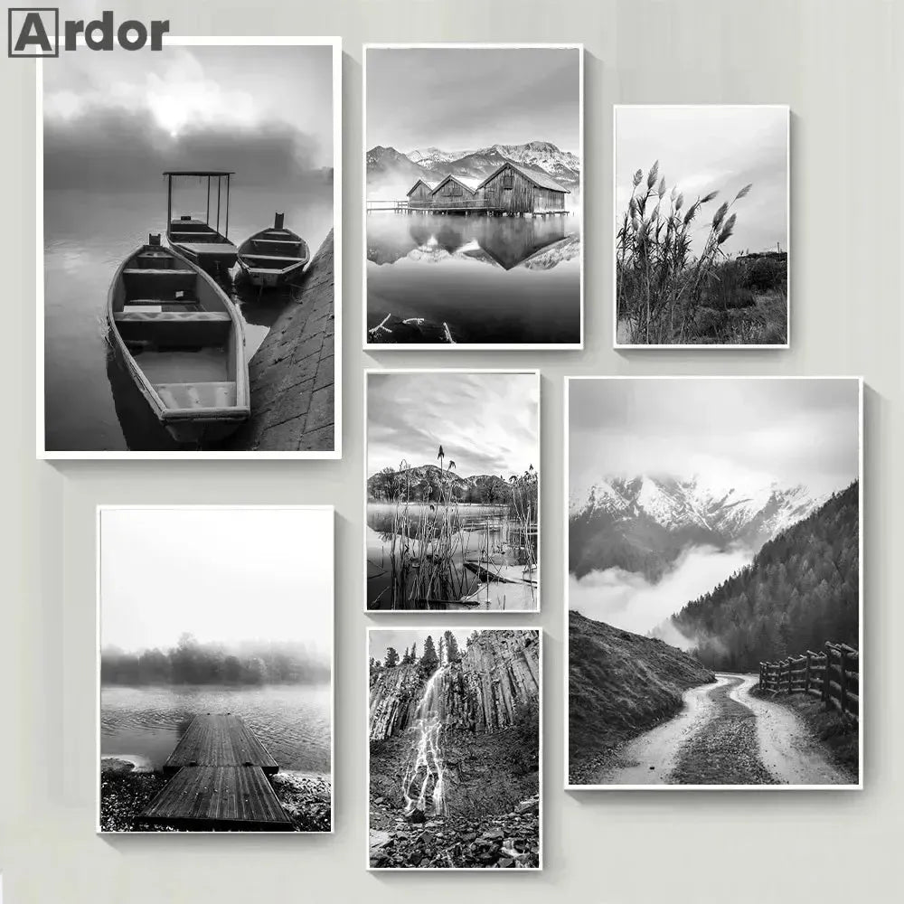 affiche poster noir et blanc cadre campagne-Affiche- affiches-posters.fr