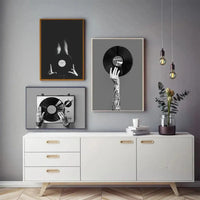 Thumbnail for affiche poster noir et blanc disque musique-Affiche- affiches-posters.fr