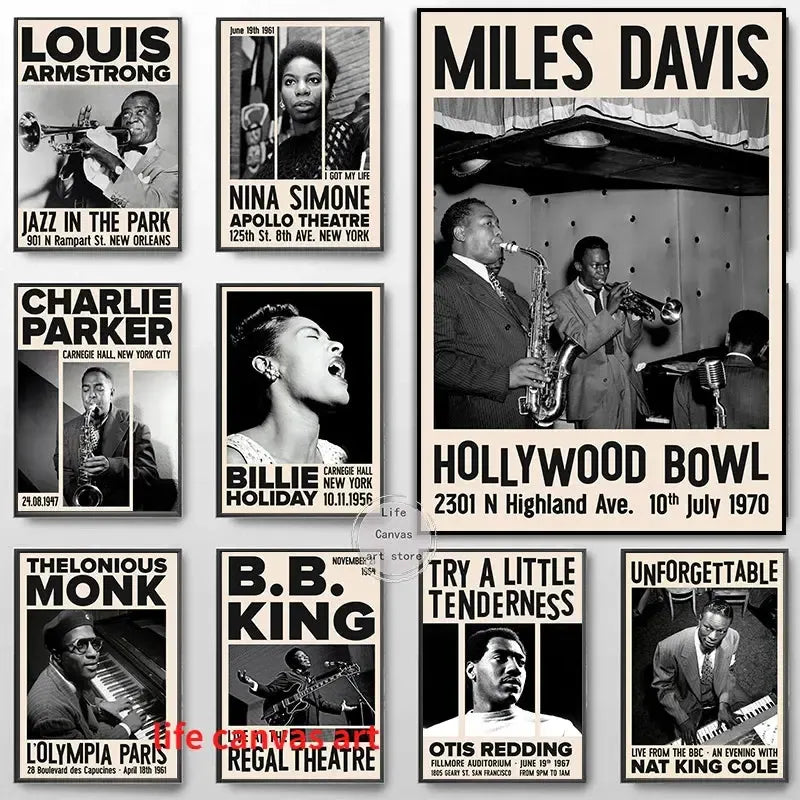 affiche poster noir et blanc jazz-Affiche- affiches-posters.fr