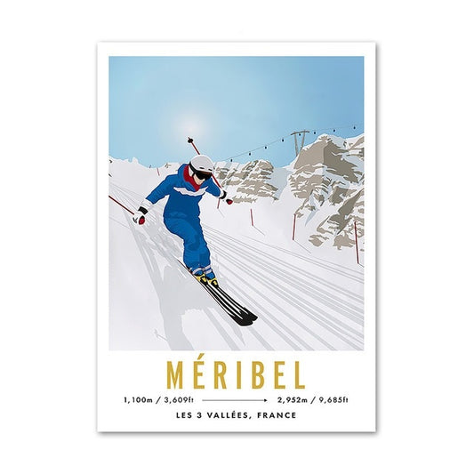 Affiche Ski Méribel