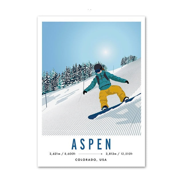 Affiche Ski Colorado Aspen