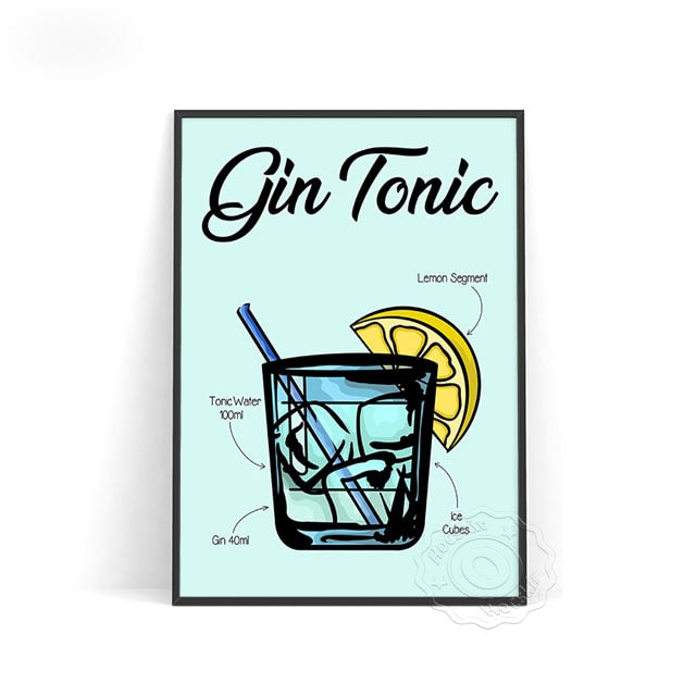 Affiche Cocktail Gin Tonic