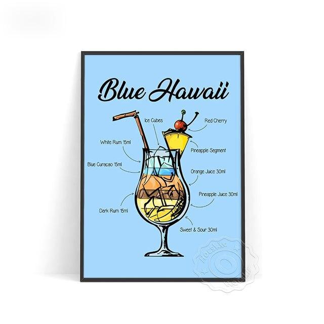 Affiche Cocktail Blue Hawaii-Affiche- affiches-posters.fr