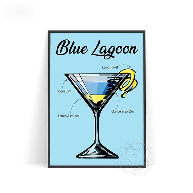 Affiche Cocktail Blue Lagoon-Affiche- affiches-posters.fr