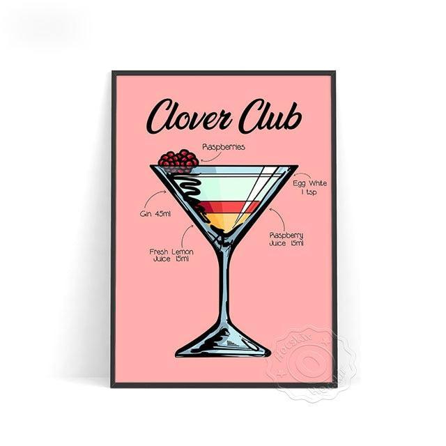 Affiche Cocktail Clover Club-Affiche- affiches-posters.fr