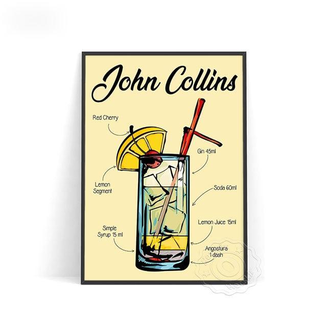 Affiche Cocktail John Collins-Affiche- affiches-posters.fr