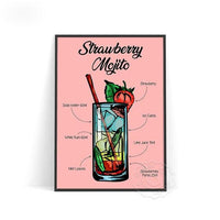 Thumbnail for Affiche Cocktail Mojito Fraise-Affiche- affiches-posters.fr