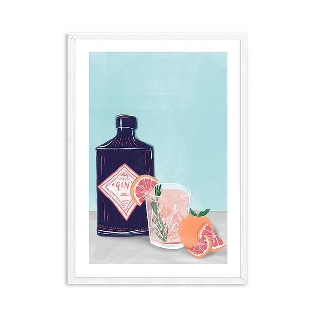 Affiche Cocktail Pink Gin-Affiche- affiches-posters.fr