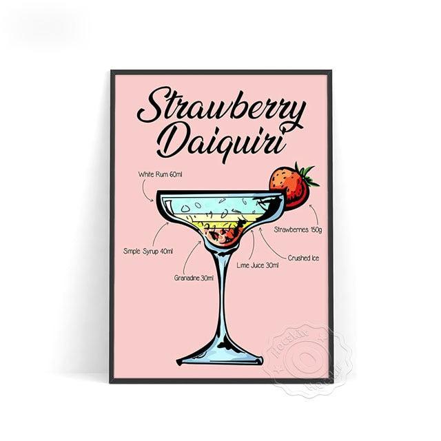 Affiche Cocktail Strawberry Daiquiri-Affiche- affiches-posters.fr