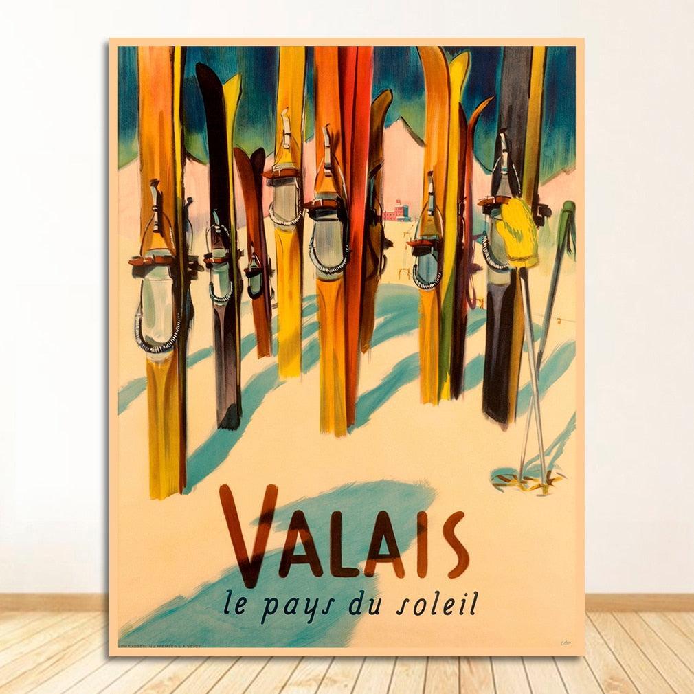 Affiche Ski Canton Suisse-Affiche- affiches-posters.fr