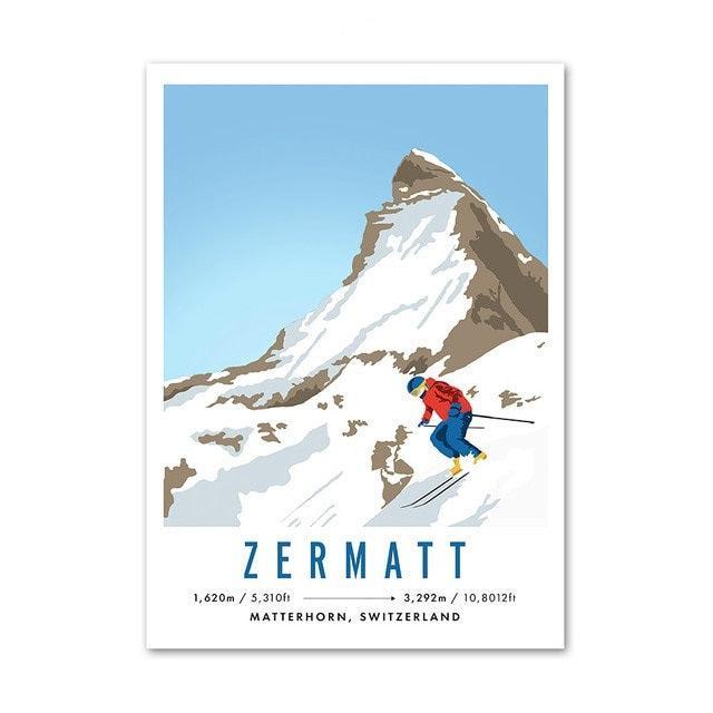Affiche Ski Montagne-Affiche- affiches-posters.fr