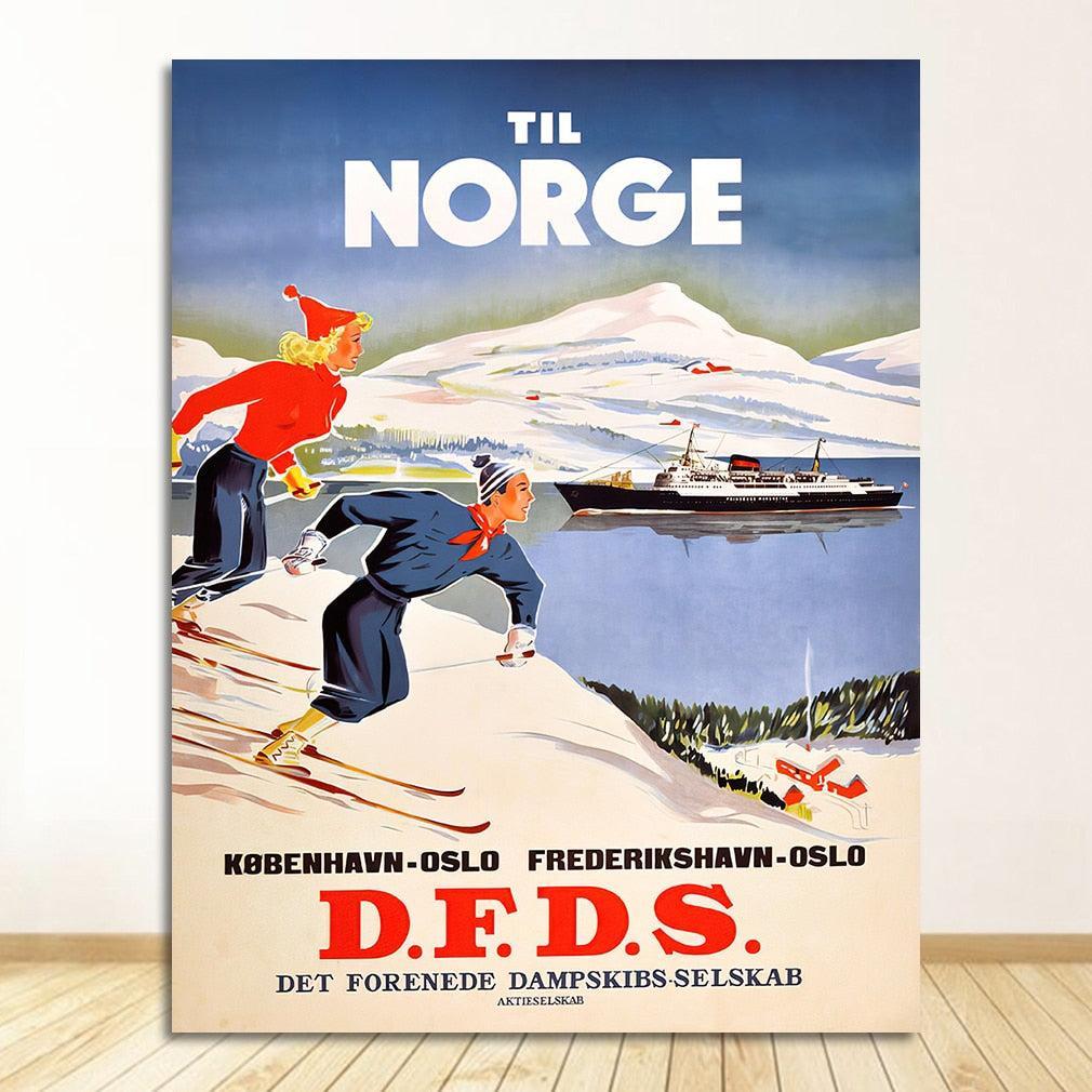 Affiche Ski Norvège-Affiche- affiches-posters.fr