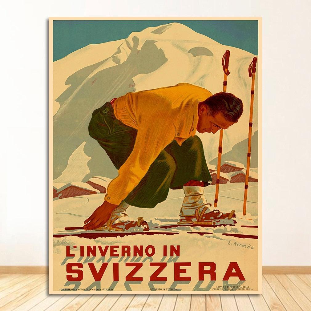 Affiche Ski Suisse Italienne-Affiche- affiches-posters.fr